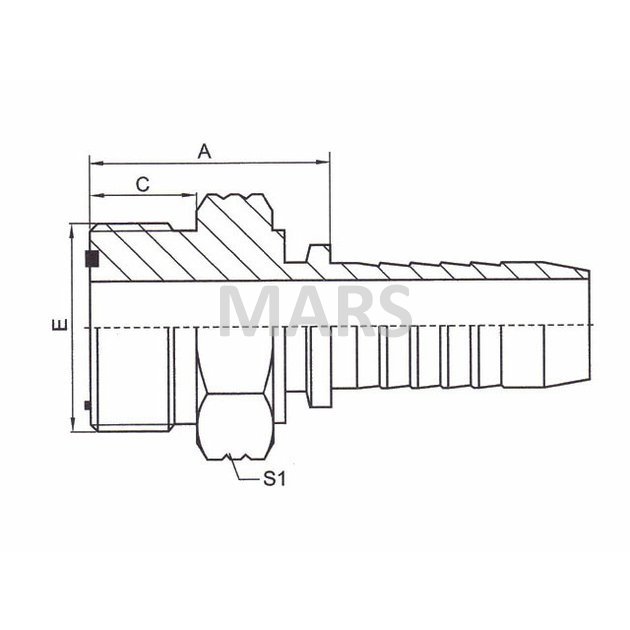 Hydr. koncovka ORFS DN16 / 1" 0° von.z.